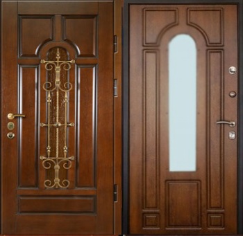 Входная дверь со стеклом с массивом с 2-х сторон ОС-29